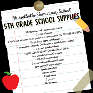 5th Grade Supplies